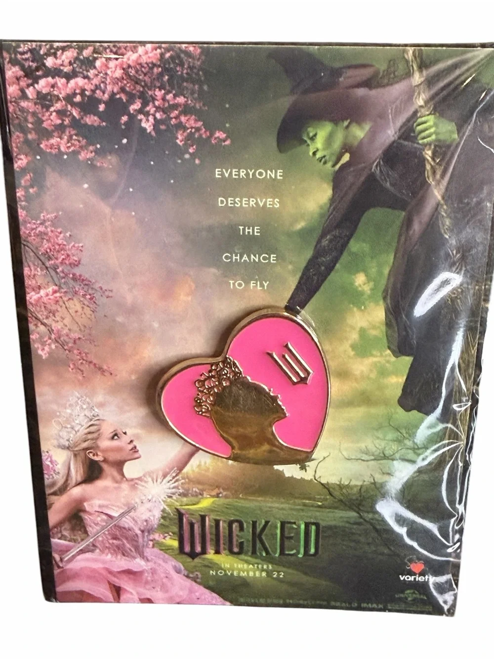 Wicked Hardcover Journal & Glinda Heart Enamel Pin NWT